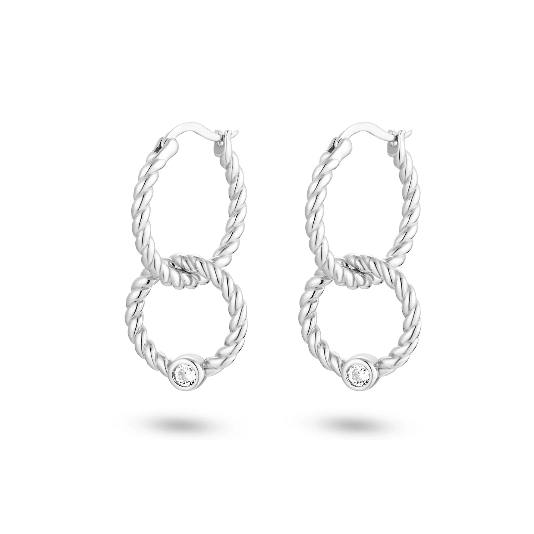 925 Silver Earrings Assembled with Zirconium Oxide