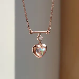 925 silver rainbow heart necklace
