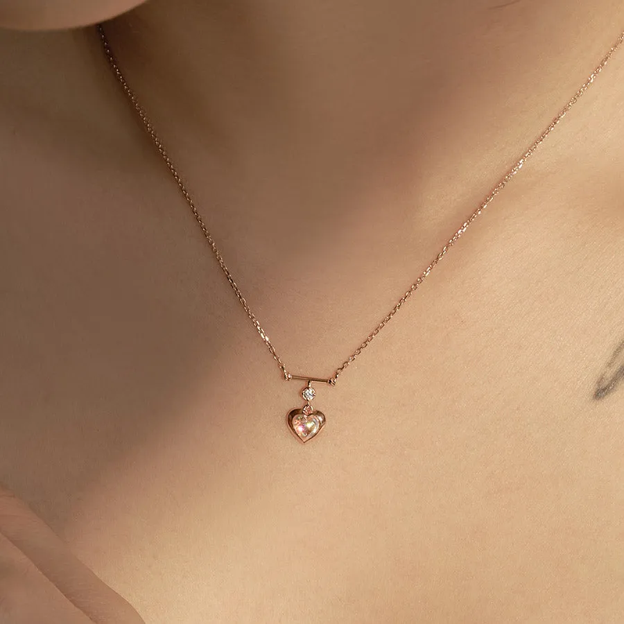 925 silver rainbow heart necklace