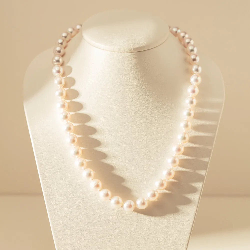 9ct White Gold Akoya Pearl Strand