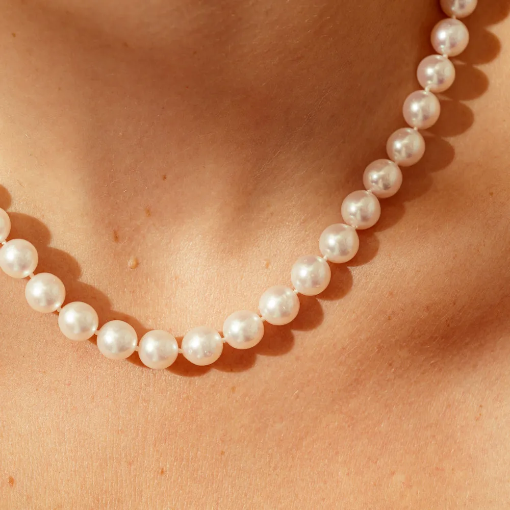 9ct White Gold Akoya Pearl Strand