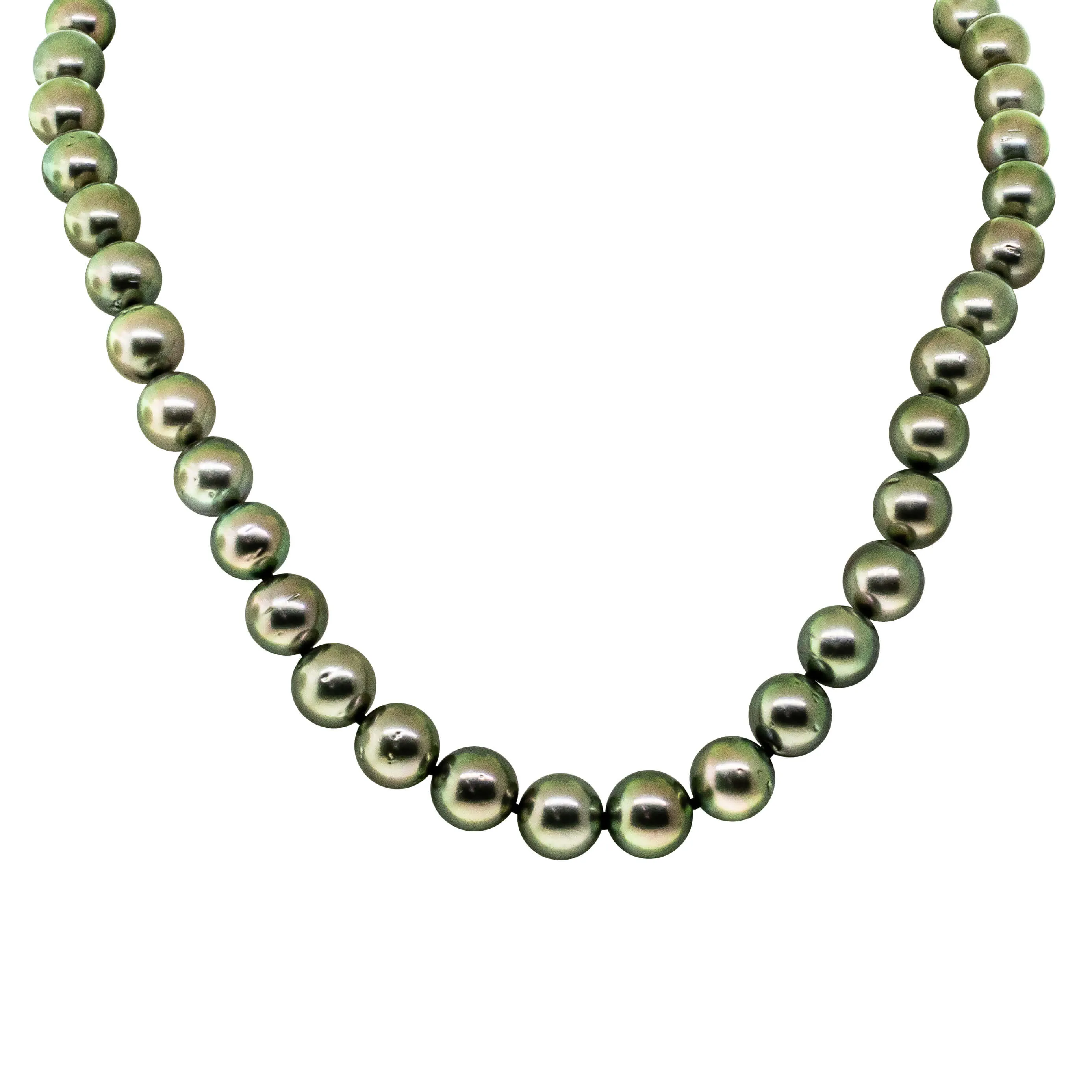 9ct Yellow Gold Tahitian Black Pearl Strand