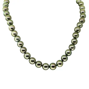 9ct Yellow Gold Tahitian Black Pearl Strand