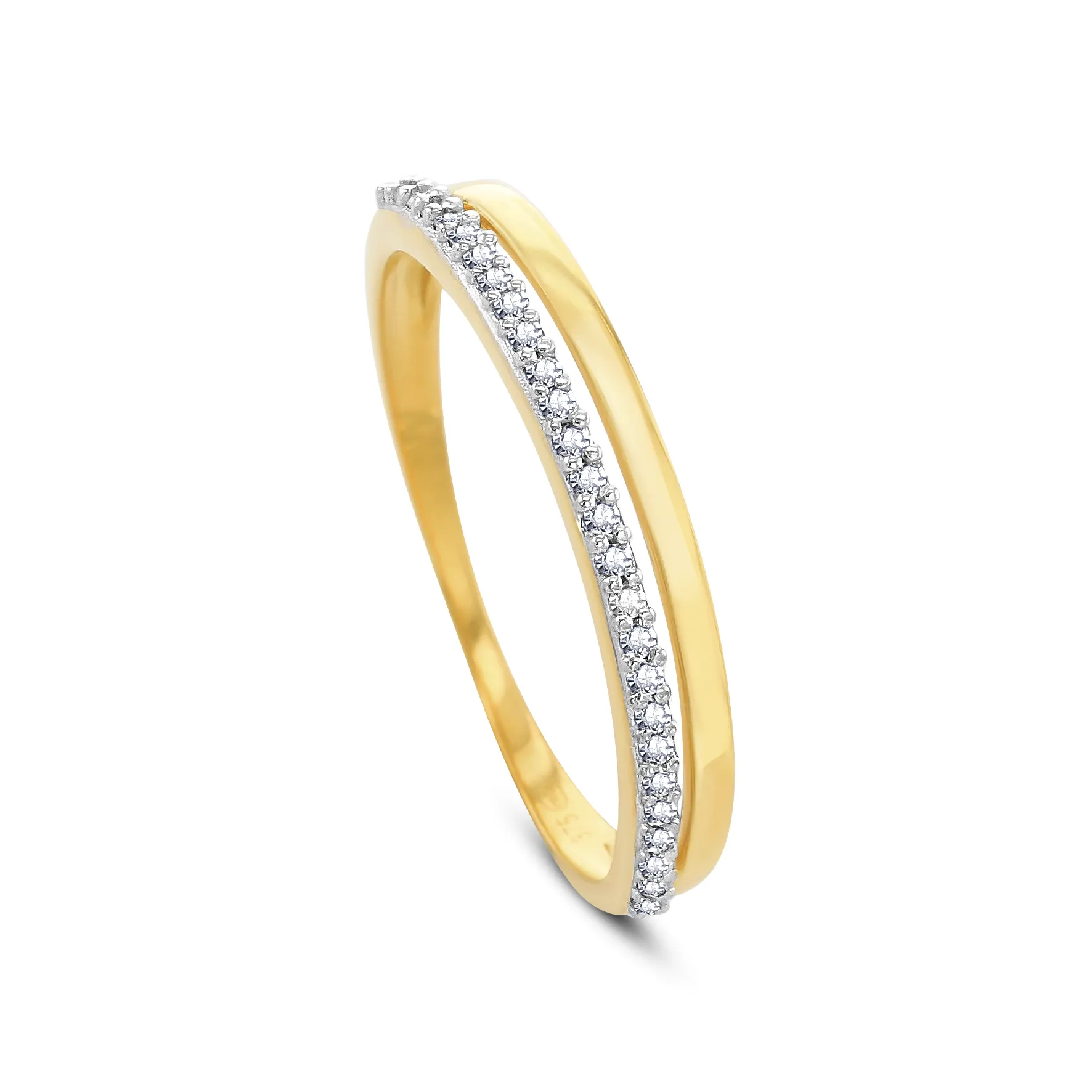 9k Yellow Gold Ring Set with HSI Diamonds