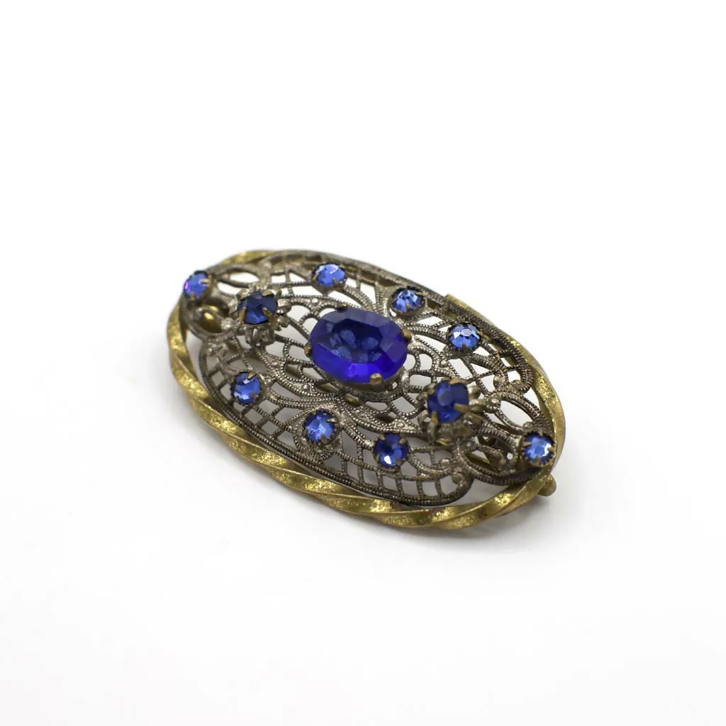 Antique Edwardian Paste Gemstone Brooch
