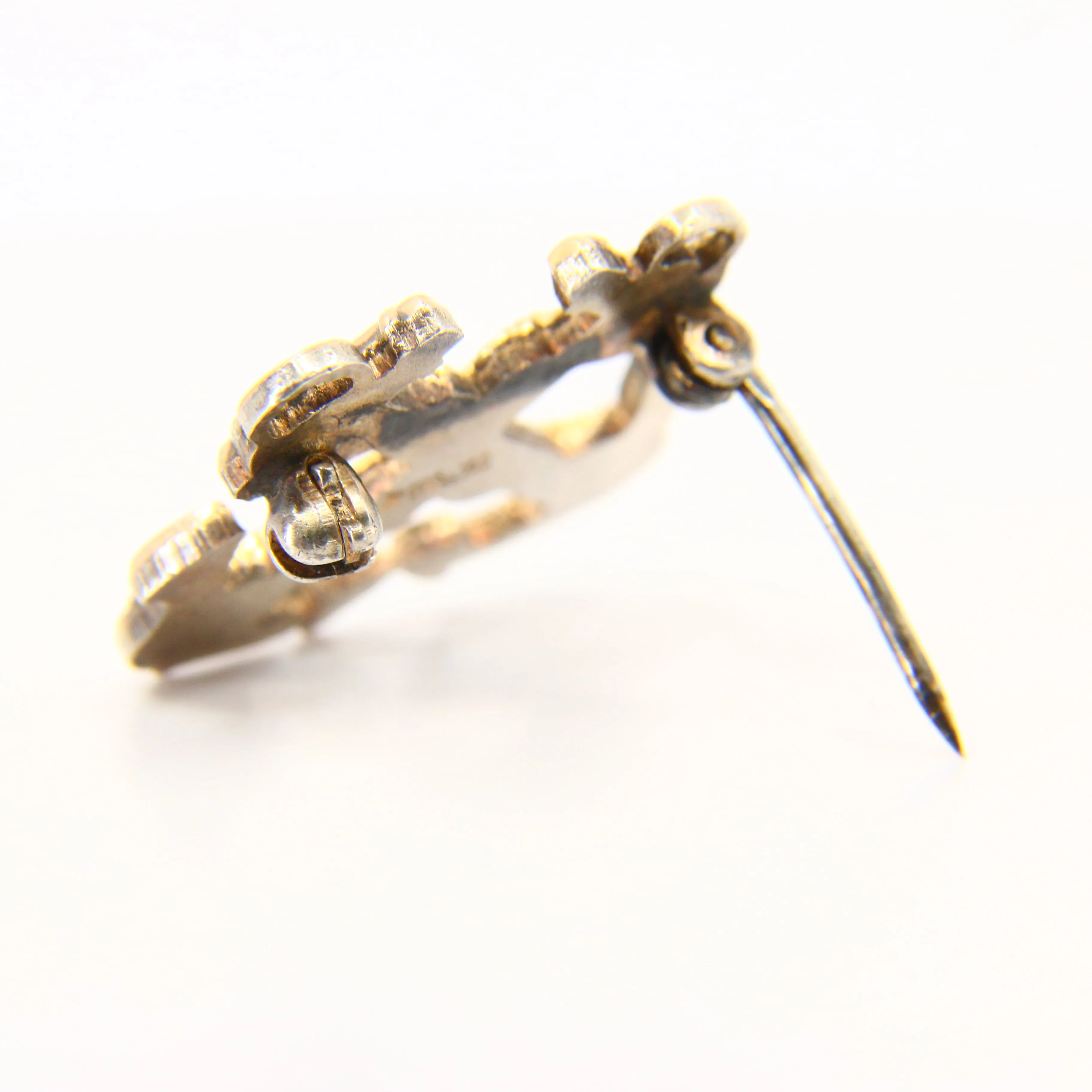 Antique WWII US Navy Officer Cost Guard Military Brooch Sterling Silver 10K Gold Plated