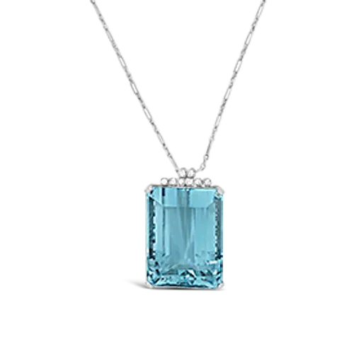 Aquamarine & Diamond Pendant