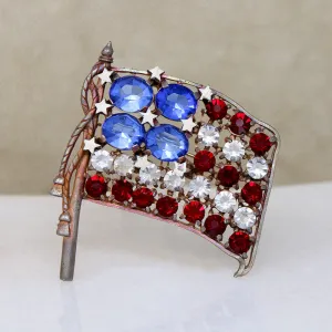 Art Deco Era Star Spangled Banner Brooch