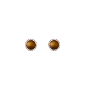 Audrey Earrings Tiger Eye Rose Gold