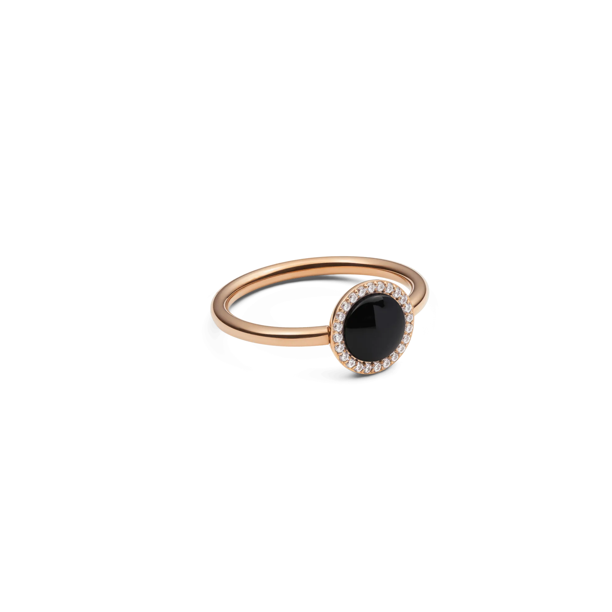 Audrey Ring Black Agathe Rose Gold