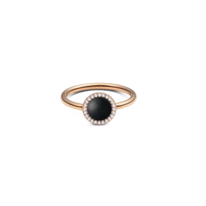 Audrey Ring Black Agathe Rose Gold