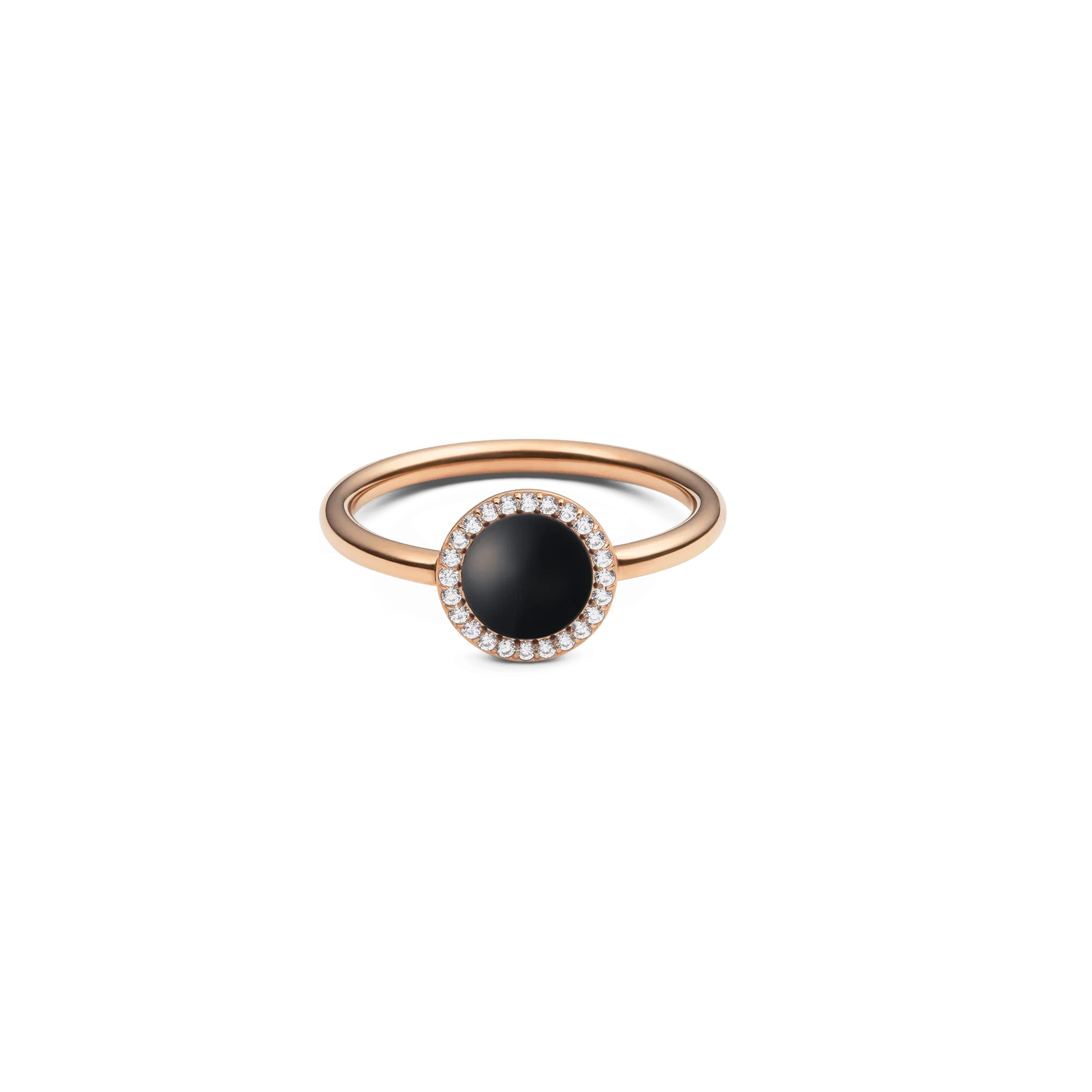 Audrey Ring Black Agathe Rose Gold