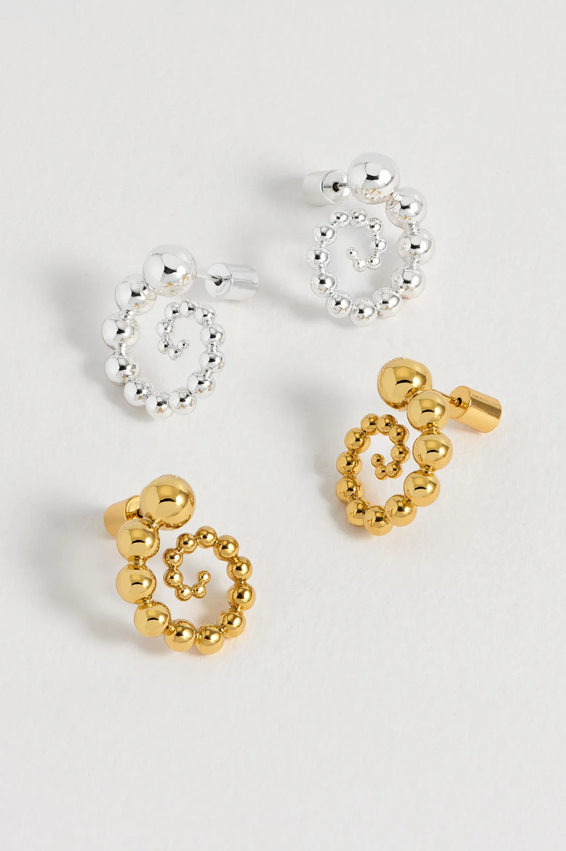Beaded Swirl Earrings