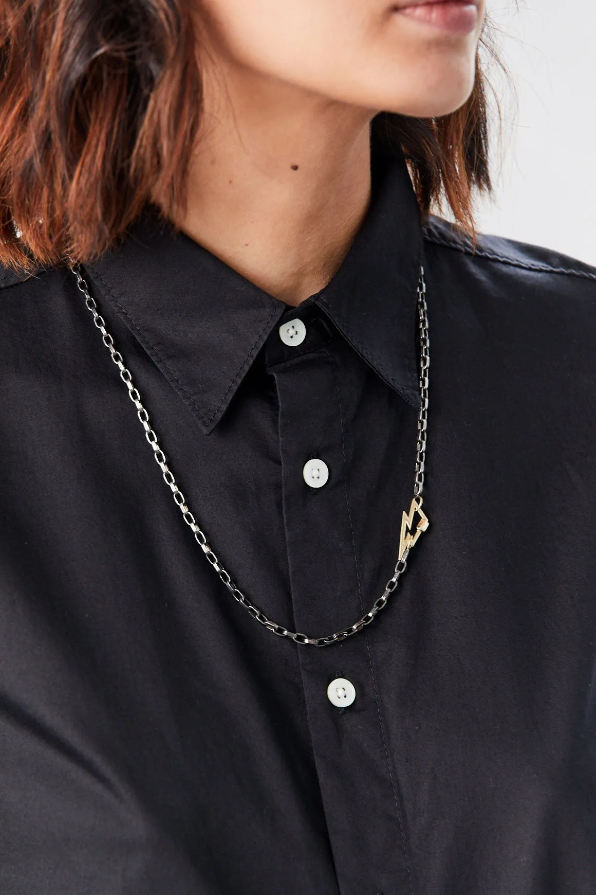 Biker Chain - 18", Blackened Silver
