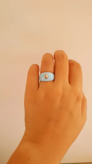 Blue S Globe Ring - Adjustable 925 Sterling Silver