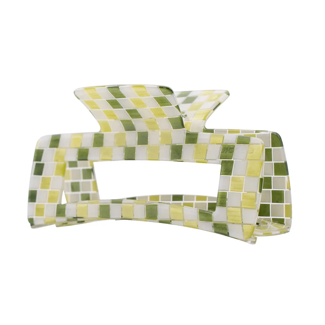 BOMBSHELL CLIP GREEN CHECKER