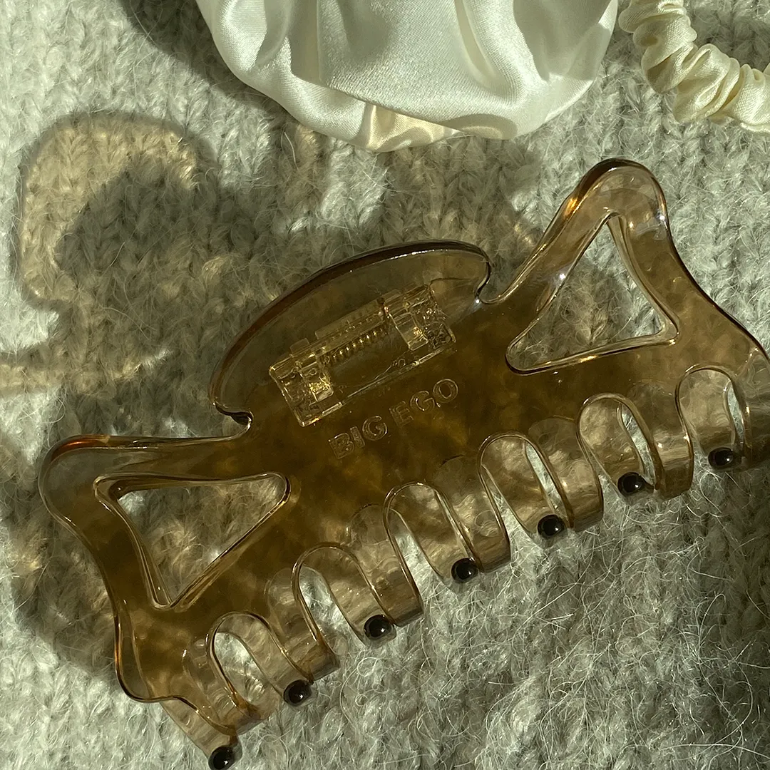 BOW CLIP JELLY BROWN