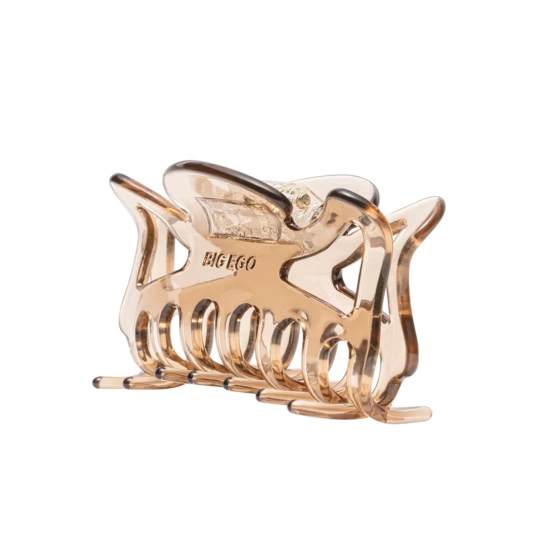 BOW CLIP JELLY BROWN