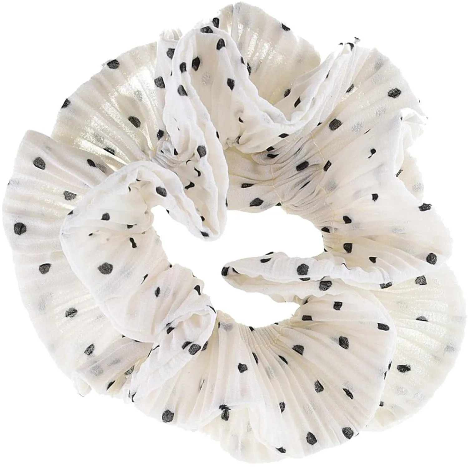 Bow's by St?r Kaisa Scrunchie - White/Black Dots