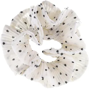 Bow's by St?r Kaisa Scrunchie - White/Black Dots