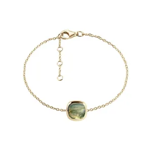 Bracelet in 925 Silver gilded with 18k yellow gold assembled with Labradorite