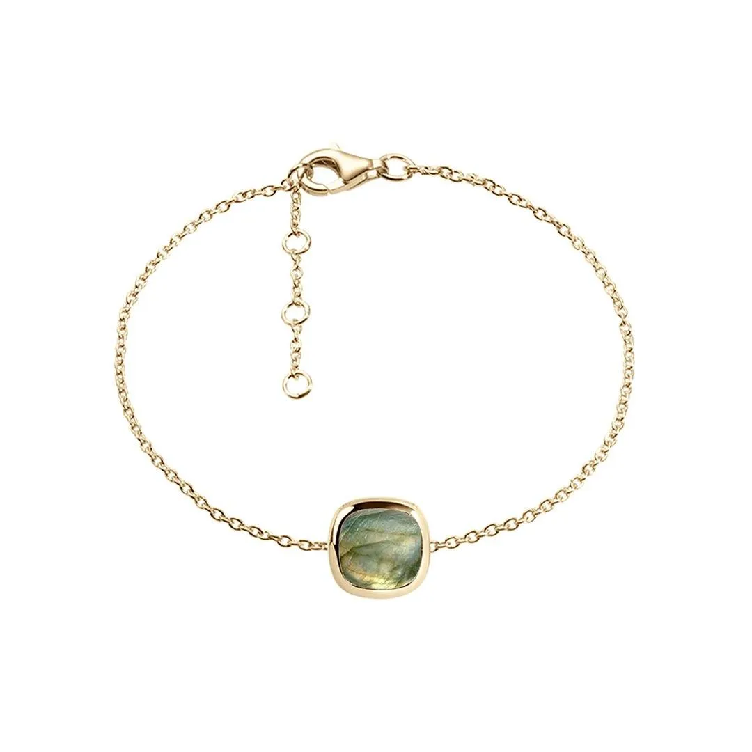 Bracelet in 925 Silver gilded with 18k yellow gold assembled with Labradorite