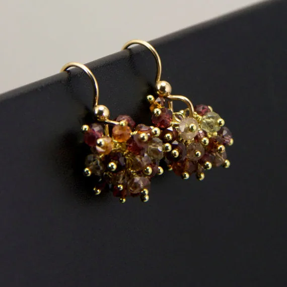 Claudia - Sapphires, 14k Gold Filled Earrings
