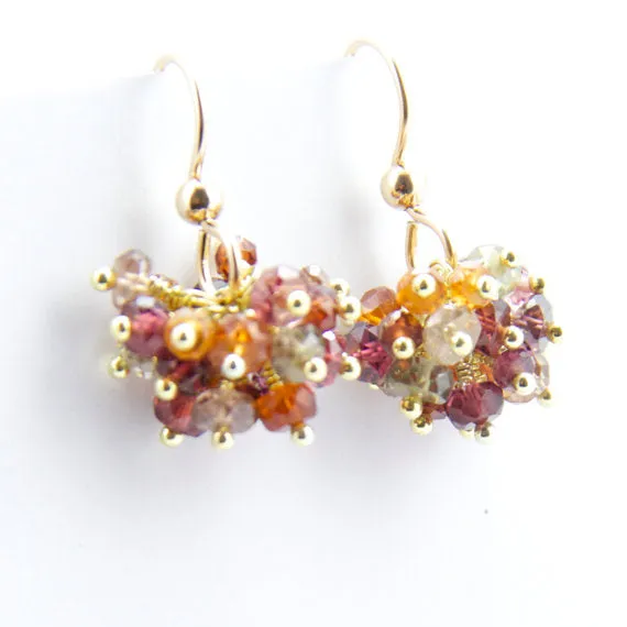 Claudia - Sapphires, 14k Gold Filled Earrings