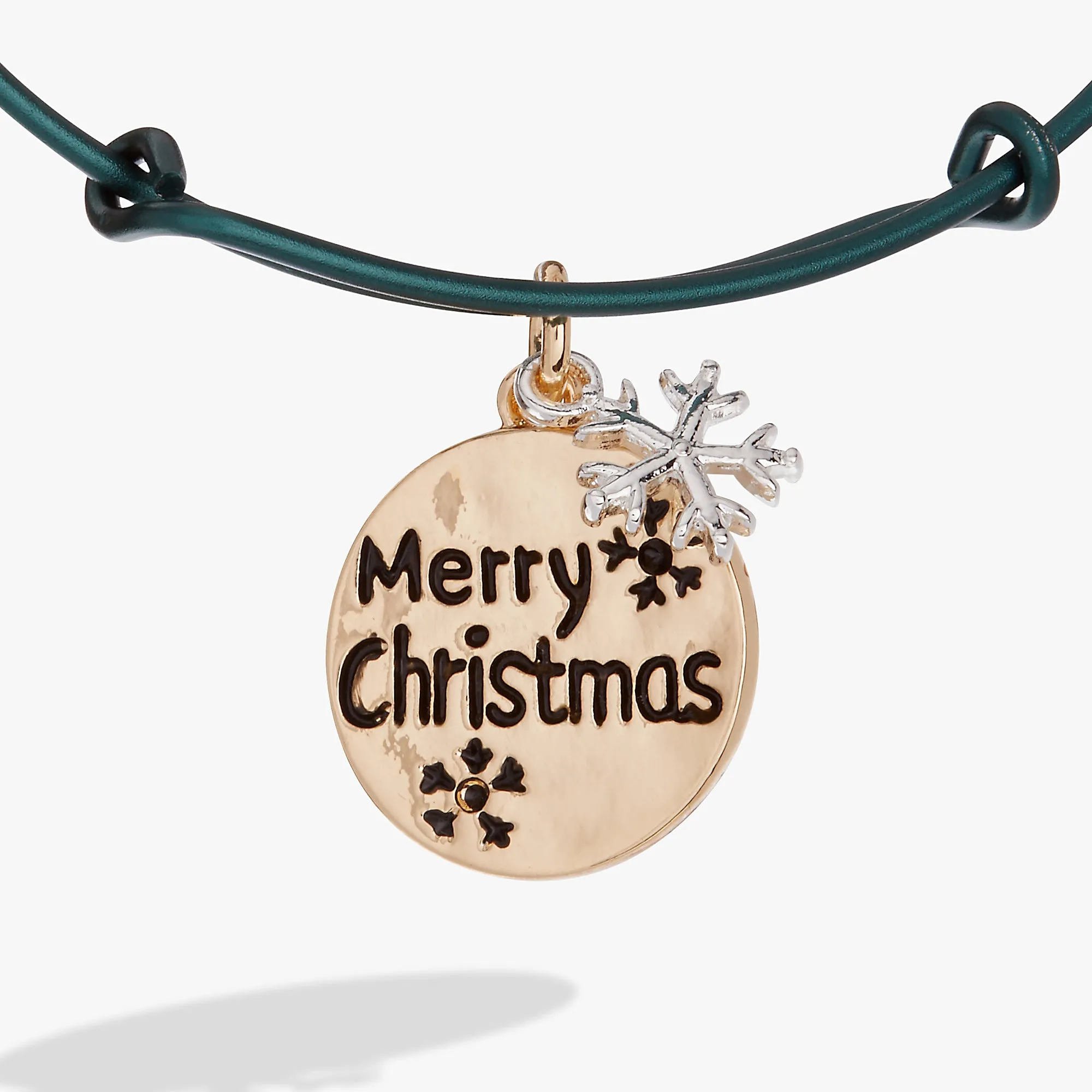 Colorful 'Merry Christmas' Ornament Charm Bangle
