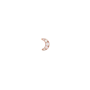 Crystal Moon Stud Rose Gold