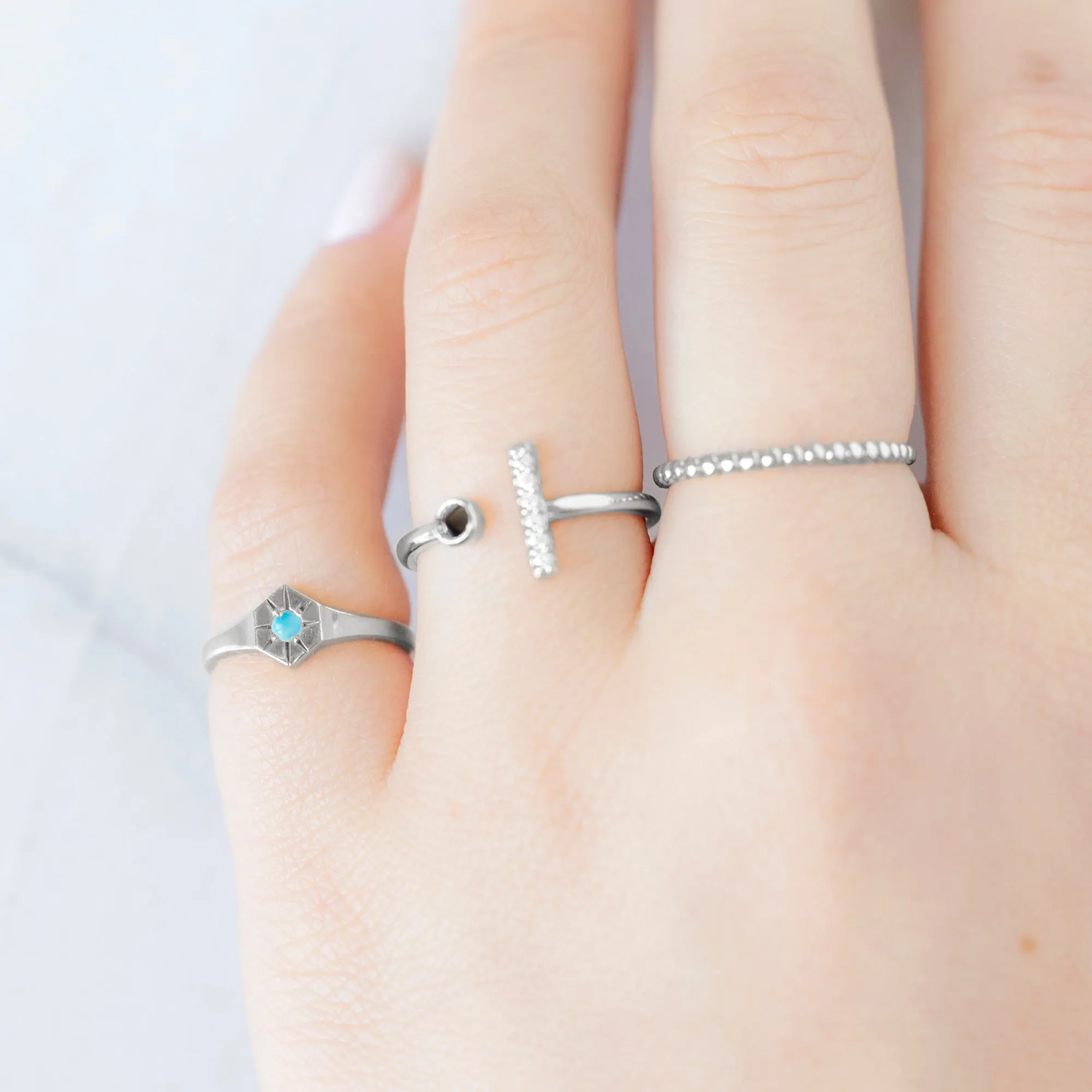 Custom Turquoise Birthstone Signet Ring | Yellow, Rose or White Gold