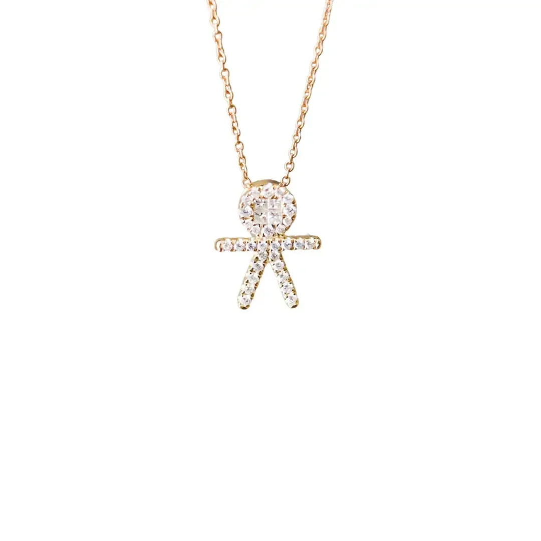 Diamond Pave Boy Pendant Chain