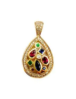DIAMOND SAPPHIRE RUBY EMERALD PENDANT