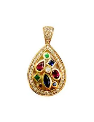 DIAMOND SAPPHIRE RUBY EMERALD PENDANT