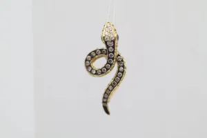 Diamond Sapphire Tsavorite Gold Snake Pendant-Pin
