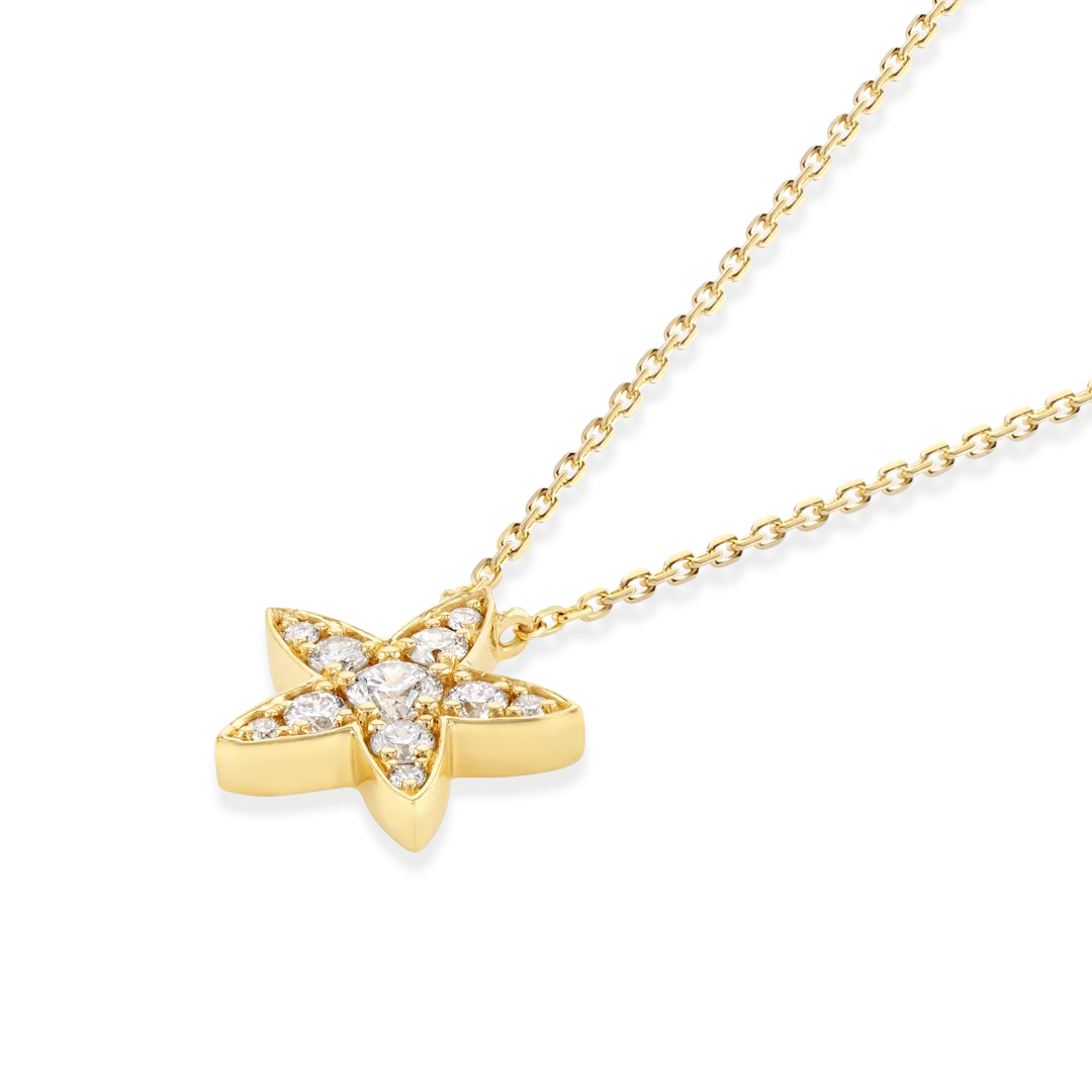 Diamond Star Pendant Yellow Gold