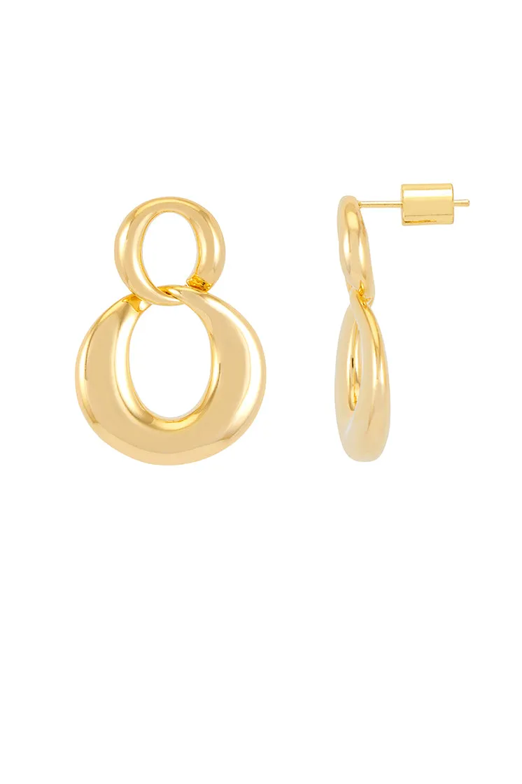 Double Round Link Earrings