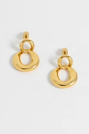 Double Round Link Earrings