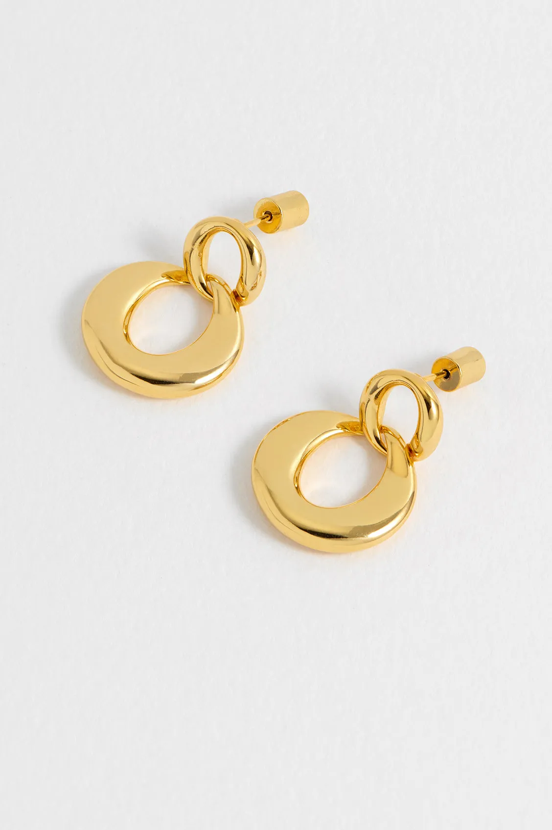 Double Round Link Earrings