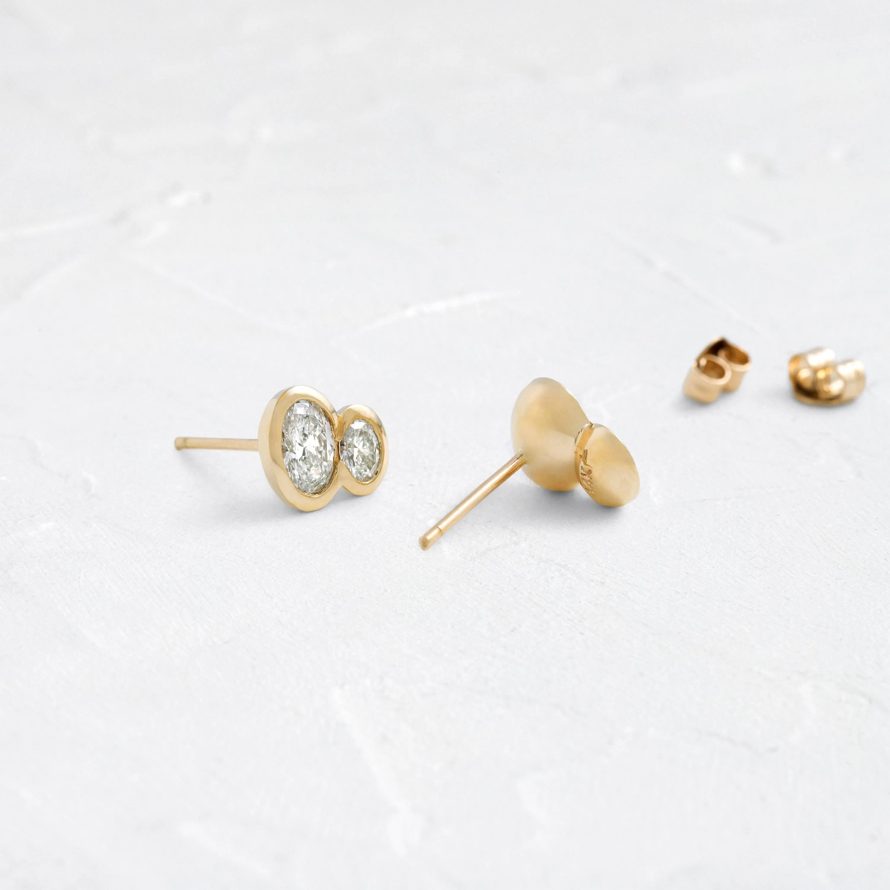 Duet Oval Studs - In Stock
