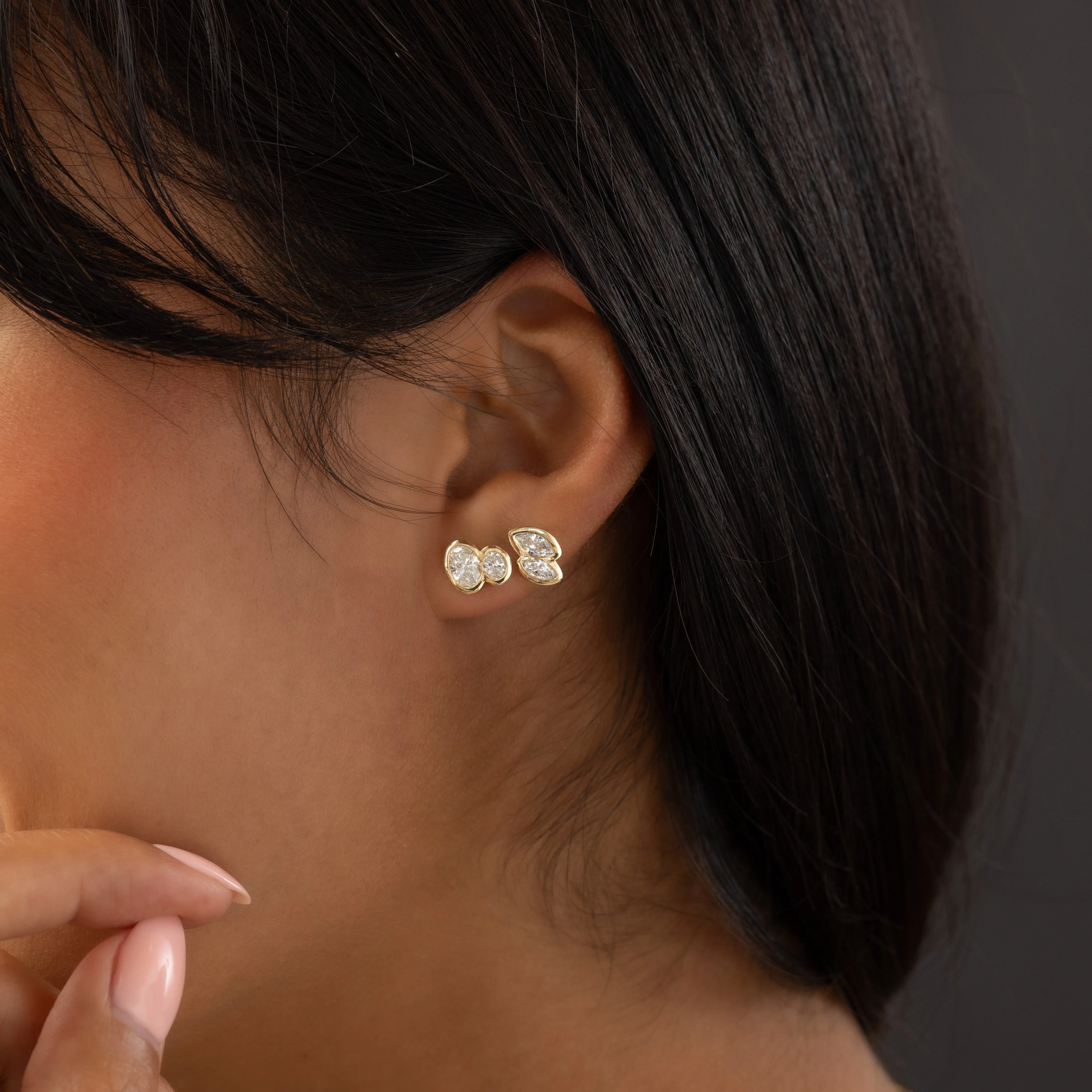 Duet Oval Studs - In Stock