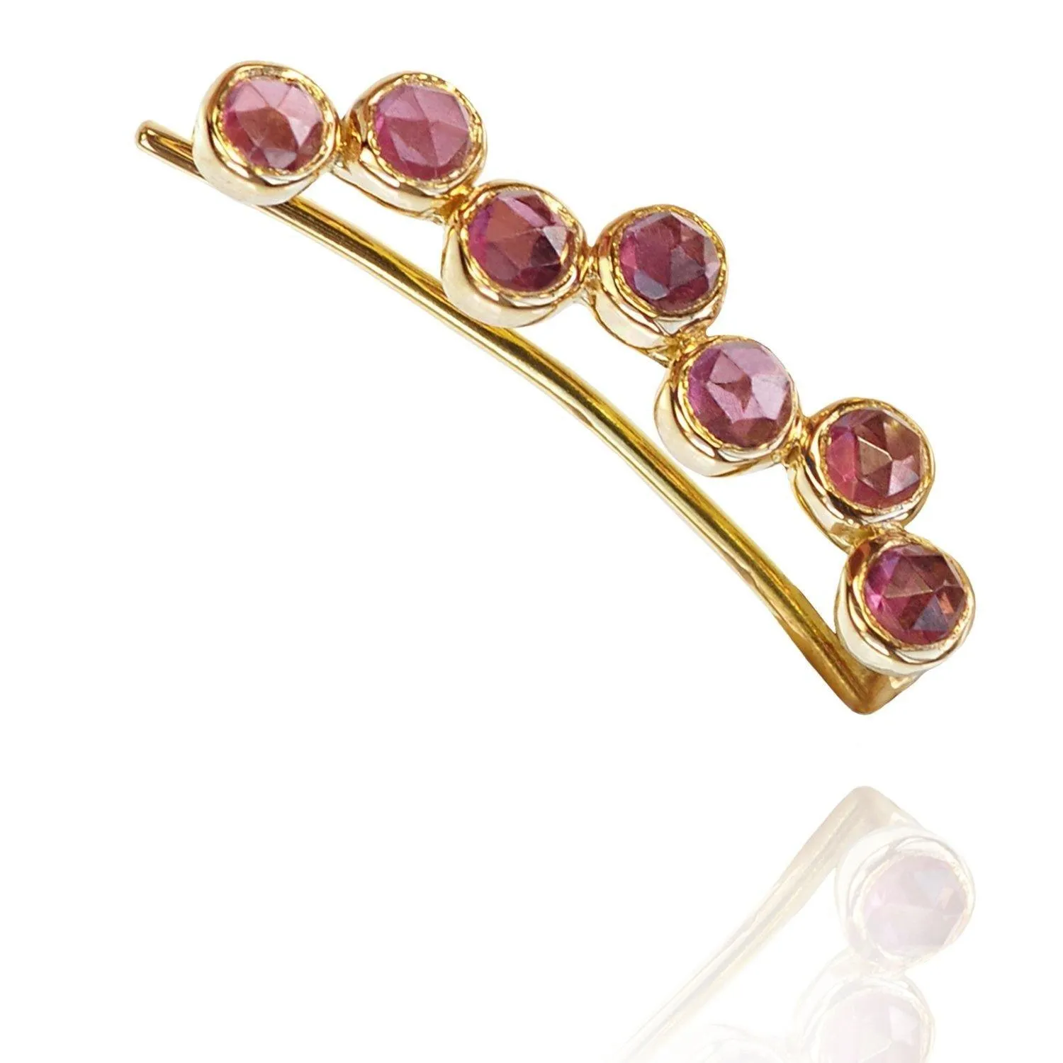 Ear Cuff Constellation Left- Pink Garnet 18k Gold