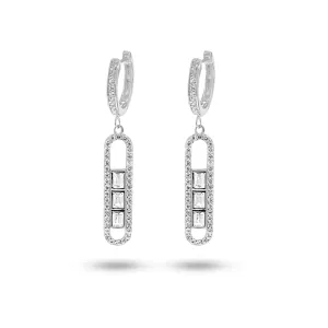 Earrings in 925 Silver plated with white zirconium oxide