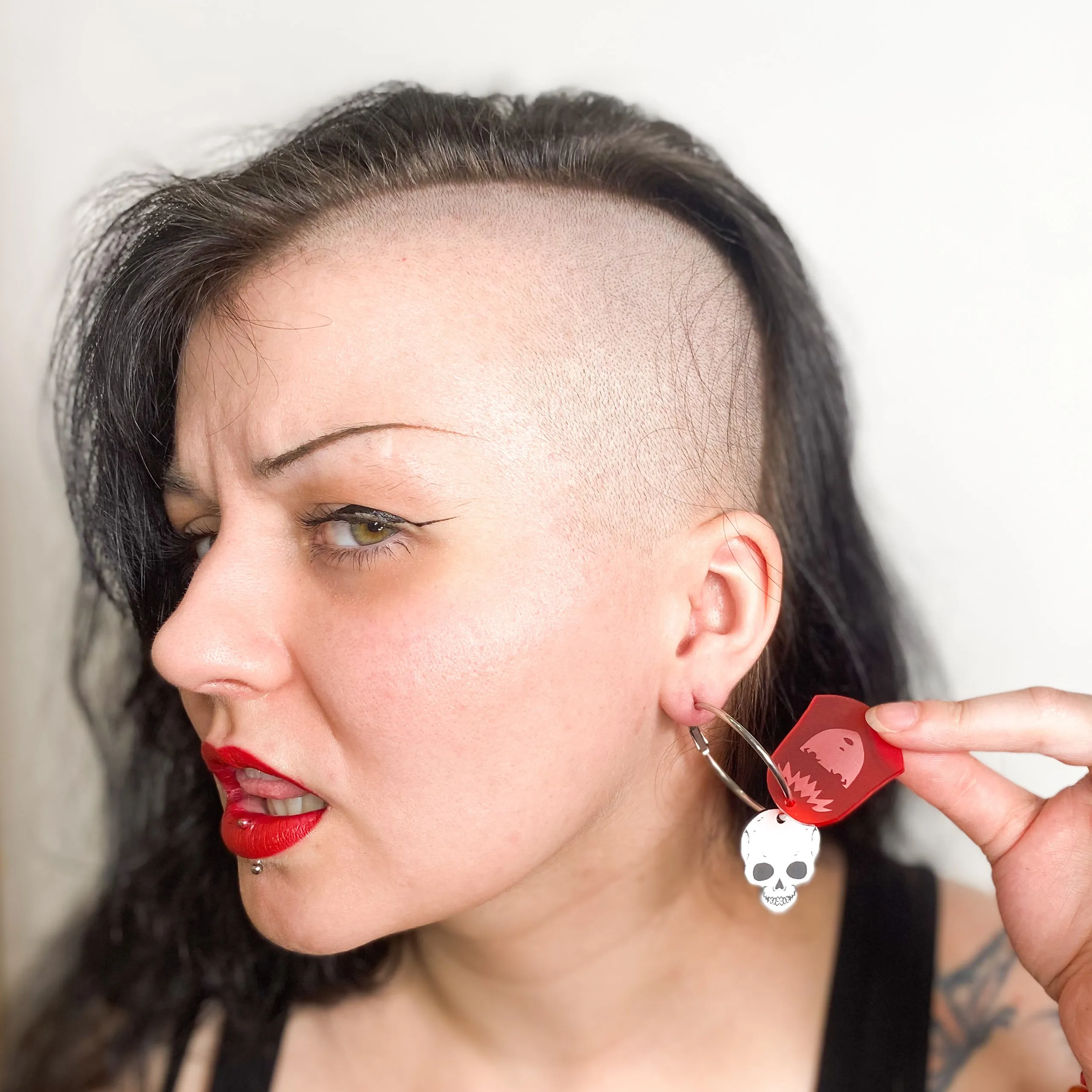Emily The Strange? X-Ray Emily Skull Hoops