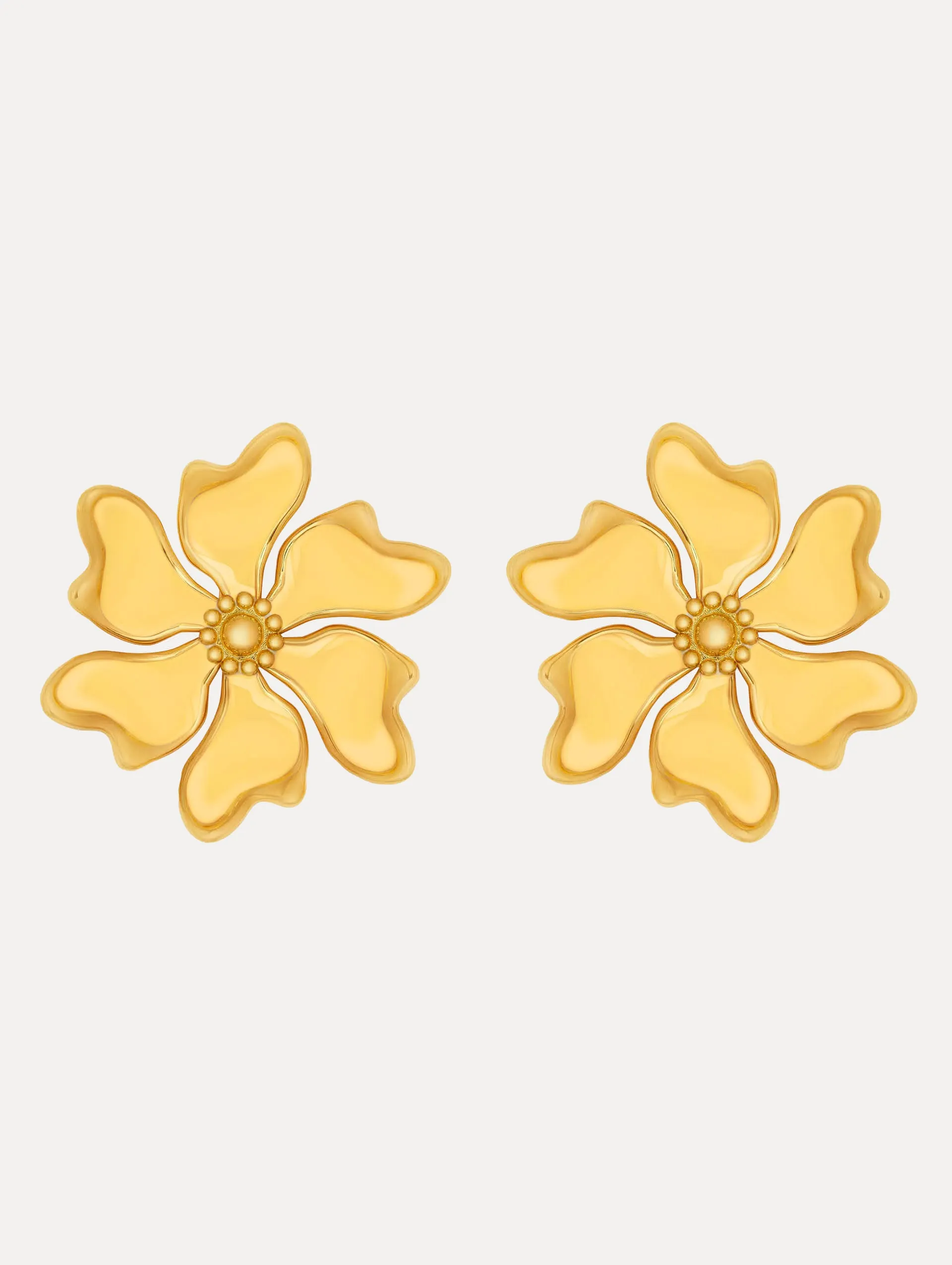Enamel Cherry Blossom Clip-On Earrings