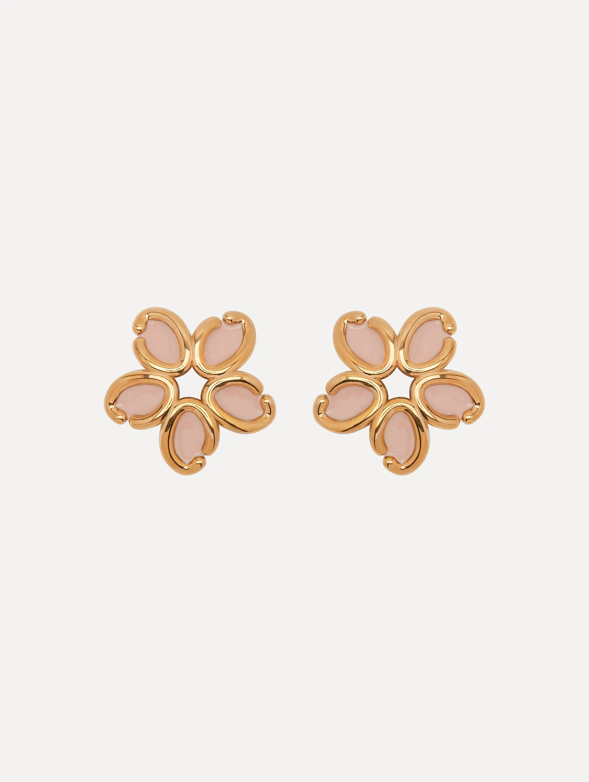 Enamel O Flower Earrings