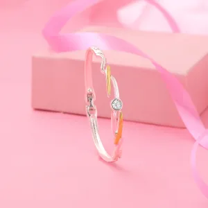 Estele Gold & Rhodium Plated Spike Designer Kada Bracelet with White Austrian Crystal for Girls & Women