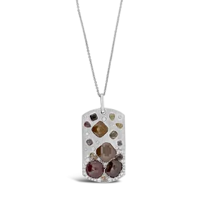 Fancy Diamond Dog Tag Pendant
