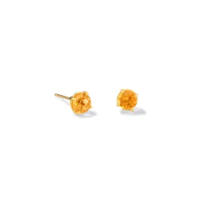 Finita Stud Earrings Yellow Gold - Citrine