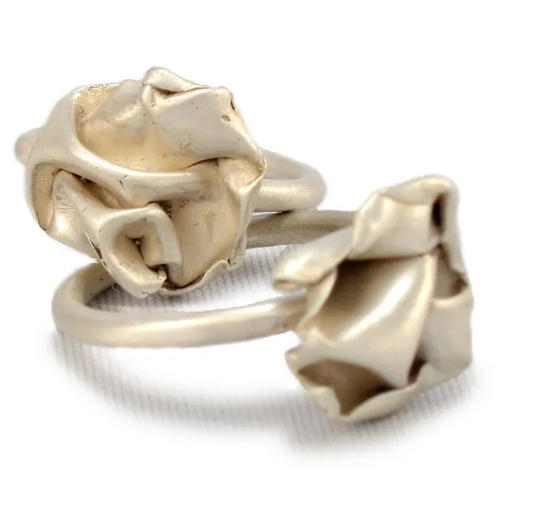 Fold Ring Top Crumple in Sterling Silver.